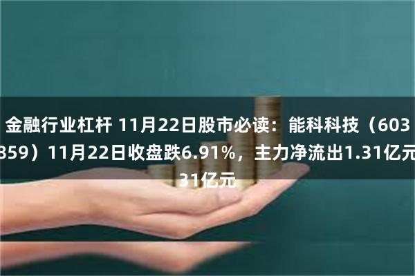 金融行业杠杆 11月22日股市必读：能科科技（603859）11月22日收盘跌6.91%，主力净流出1.31亿元