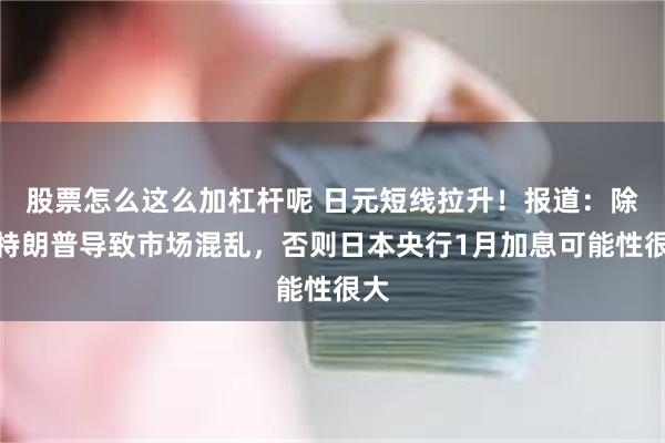 股票怎么这么加杠杆呢 日元短线拉升！报道：除非特朗普导致市场混乱，否则日本央行1月加息可能性很大